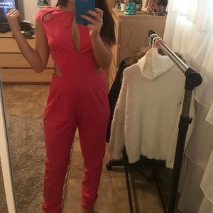 Hot pink jumpsuit